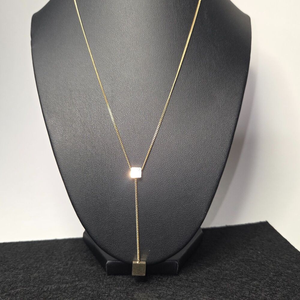 Y Drop Gold Tone Necklace